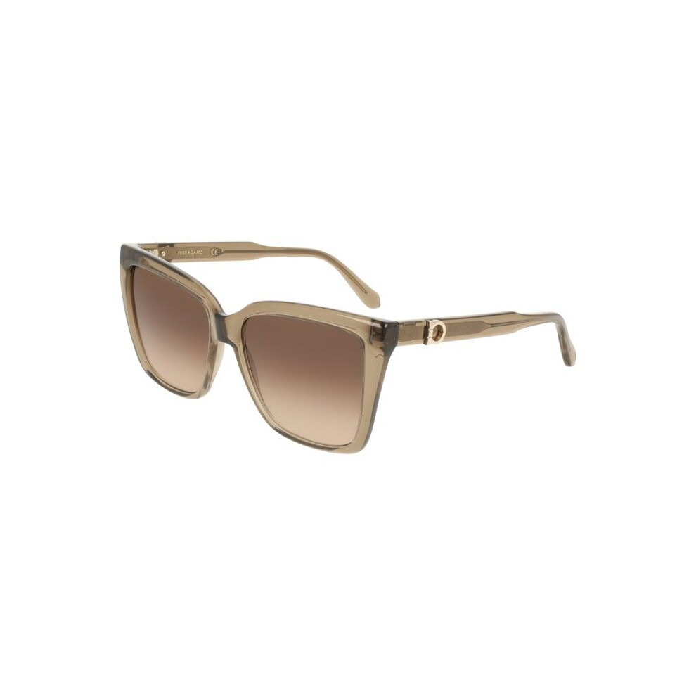 Ferragamo Sf2085se Sunglasses 57/16/145 Transparent Rec Inj-Ace Renew Woman Sf2085se Brown