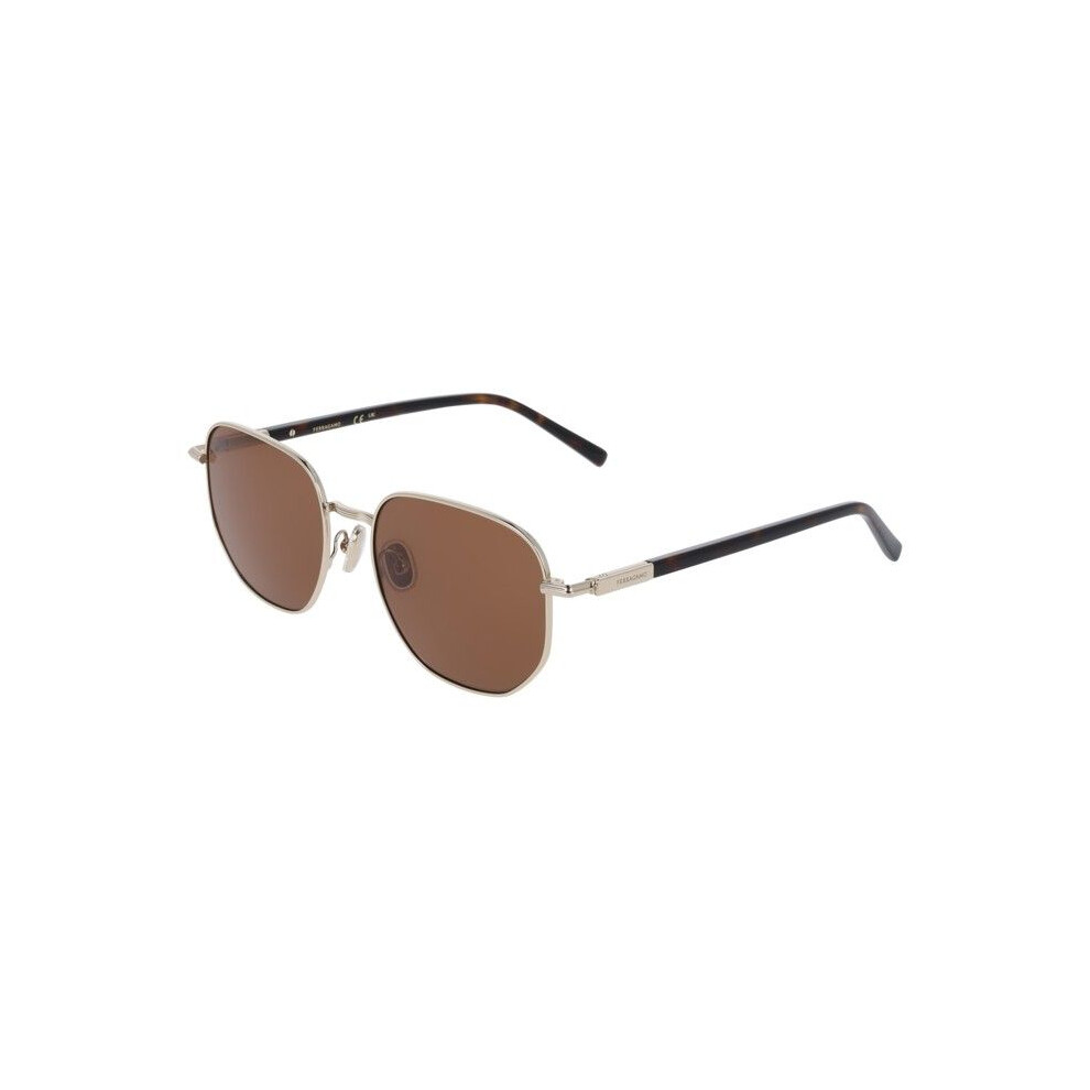 Ferragamo Sf328s Sunglasses 55/18/145 Gold/Brown Metal Man Sf328s