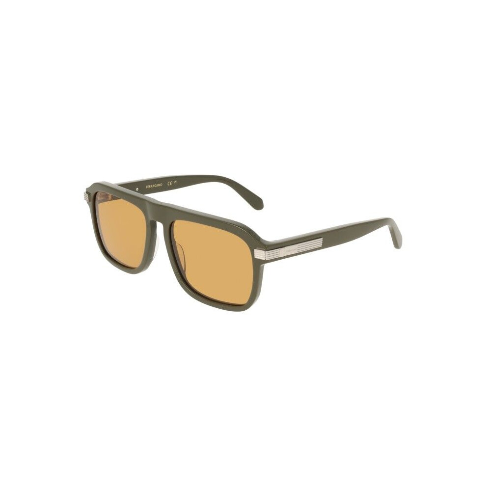 Ferragamo Sunglasses Sf2087s 57/17/145 Khaki Acetate Man Sf2087s