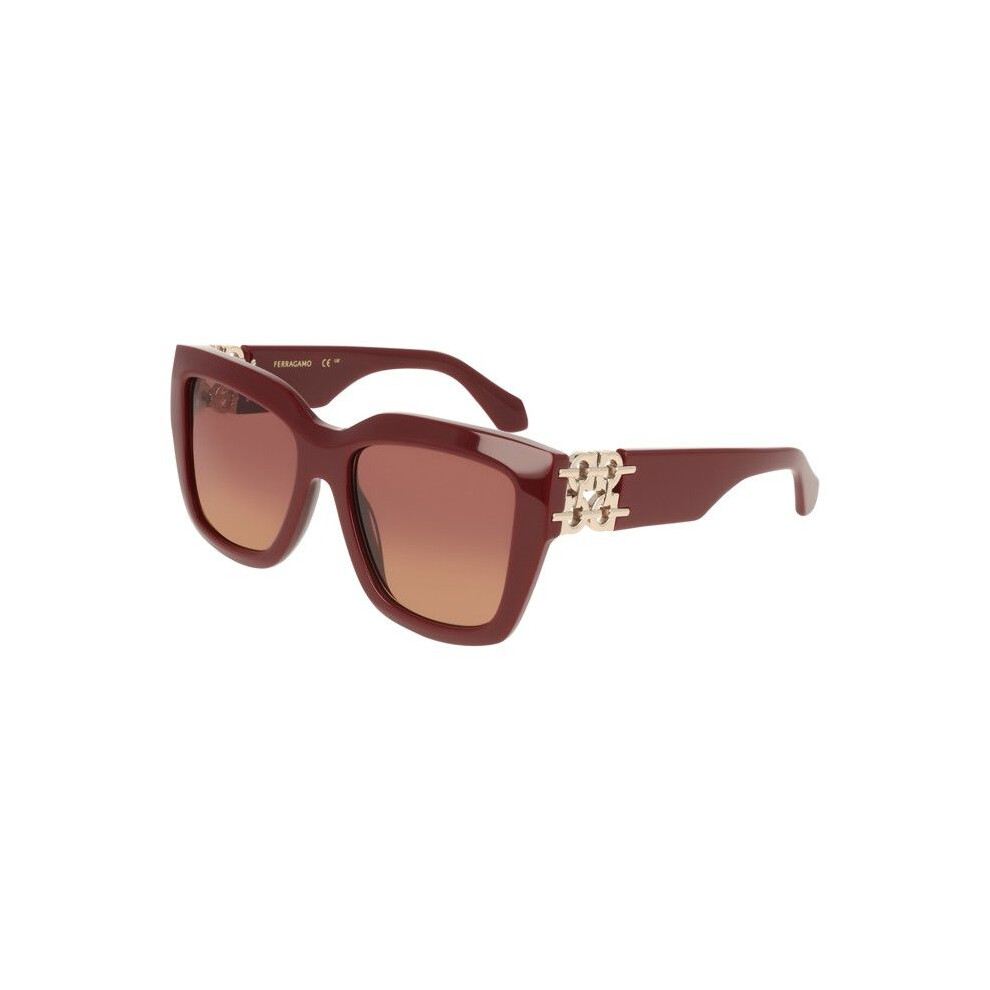 Ferragamo Sf2083se Sunglasses 55/18/140 Burgundy Rec Acetate-Renew Woman Sf2083se Red
