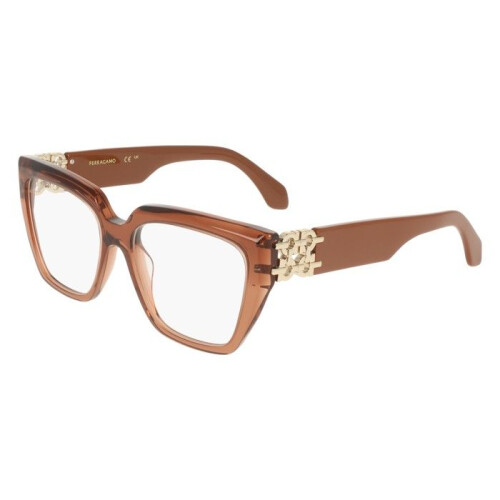Ferragamo Ferragamo SF3041E 53/16/140 Transparant karamel Rec acetaat-renew VROUW SF3041E