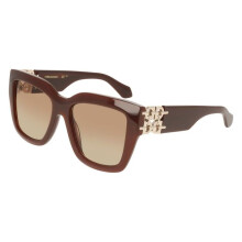 Lunettes de soleil - FERRAGAMO - SF2083SE - Acetate-renew Marron - Carré - 55/18/140