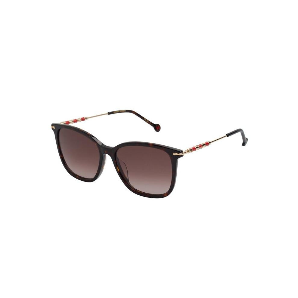Carolina Herrera Square Acetate Sunglasses Her0100gs For Women - Havana