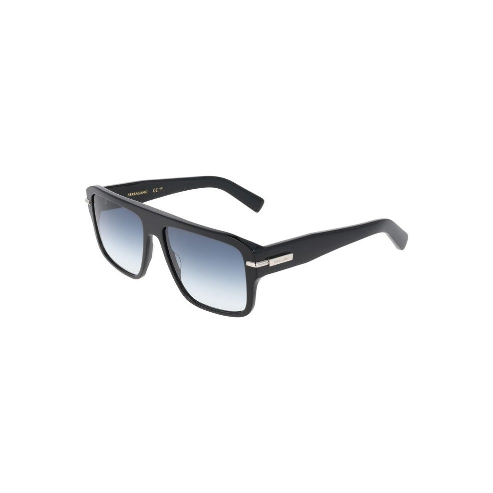Ferragamo Sunglasses - Sf2078slbi - Acetate - Black - Gradient Blue Lenses