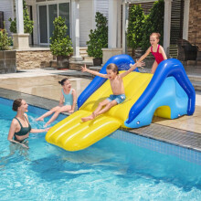 (2.47m x 1.24m x 1m) Inflatable Pool Slide Water Spray Track Outdoor Surfing Kids Toy