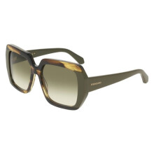 Lunettes de soleil - FERRAGAMO - SF2081S - Acétate - Vert rayé (khaki/green) - Forme carrée