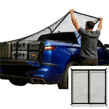 Cargo Net, Pickup Truck Bed Cargo Mesh Organizer, 4'X4' Stretches to 8'X8' for Daily Light Loads of Truck ATV UTV