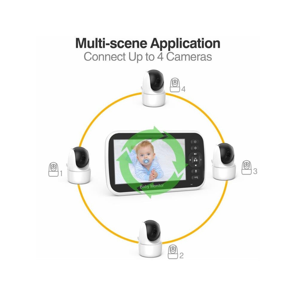 5-Inch Lcd Screen Automatic Night Vision Baby Monitor (Australian Standard) Gifts:au Plug 9072918111735
