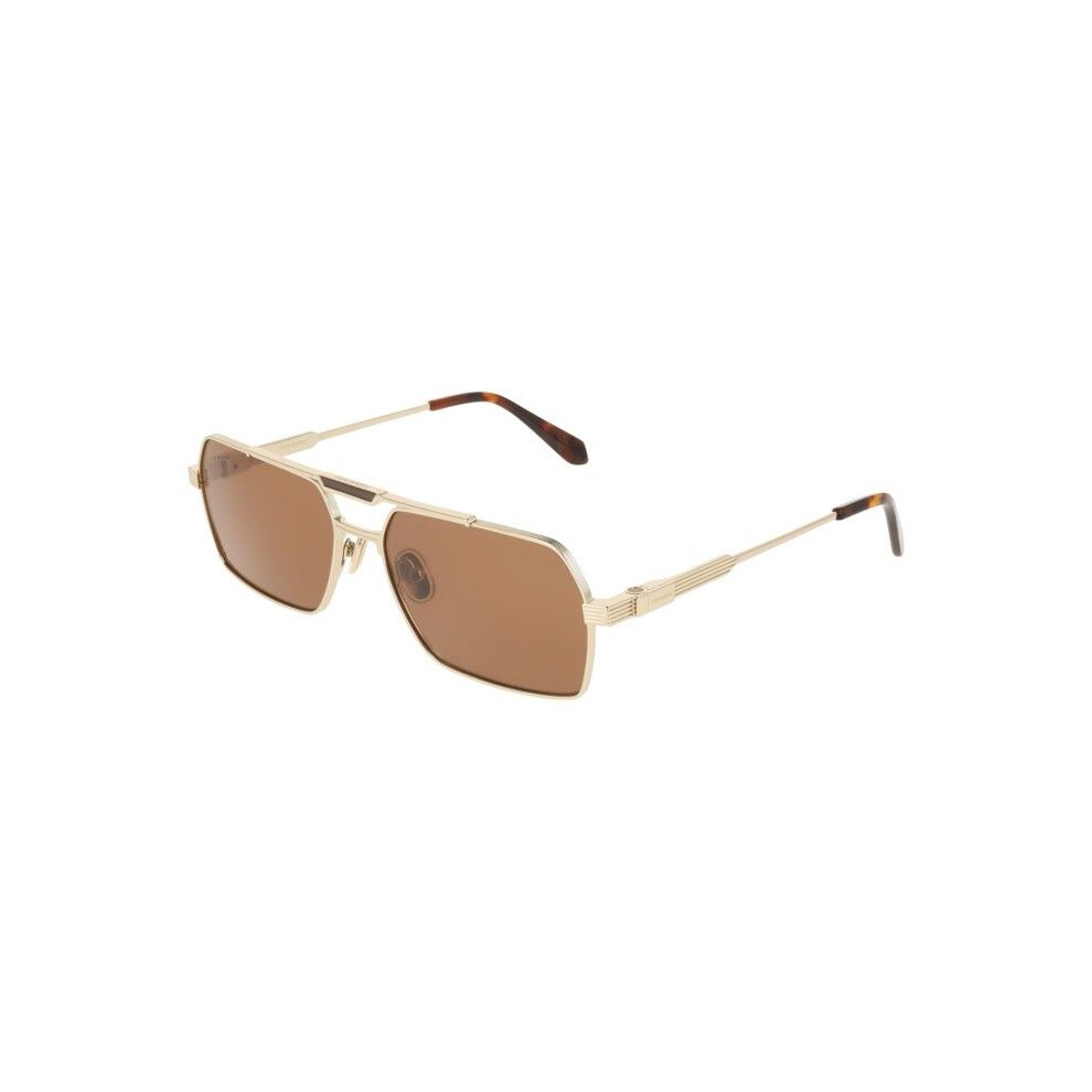 Ferragamo Sunglasses - Sf332s - Titanium - Aviator - Gold/Brown Lenses