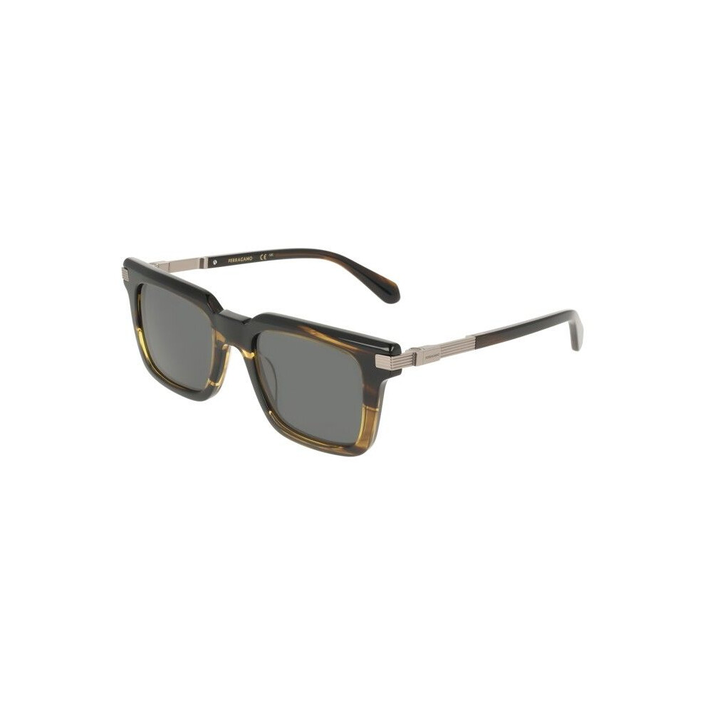 Ferragamo Sf2103s Sunglasses 53/21/145 Khaki Horn Acetate Man Sf2103s