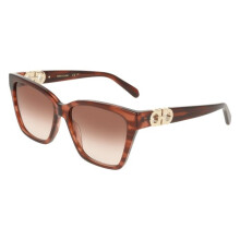 Lunettes de Soleil - FERRAGAMO - SF2110S - Striped wine (violet) - Acétate - Carré 57/16/145