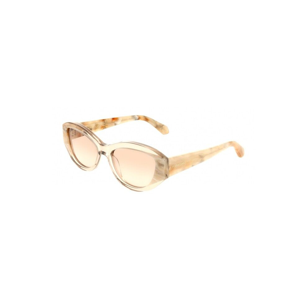Ferragamo Sf2104s Sunglasses 55/18/145 Transparent Beige/Marble Acetate Woman Sf2104s