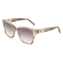Sunglasses - FERRAGAMO - SF2110S - Striped taupe nude - Acetate - Square 57/16/145