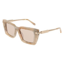Sunglasses - FERRAGAMO - SF2089S - Marble acetate - Square - 52/18/140