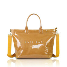 (yellow, 48*14*31cm) Large Capacity PVC Waterproof Tote Bag for Women, Commuter Crossbody Shoulder Bag, Multi-Color, Office Shopping Essential