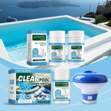 (100g) Pool Effervescent Tablets Fast-Dissolving Chlorine Pool Cleaner Water Treatment Tablets 100g
