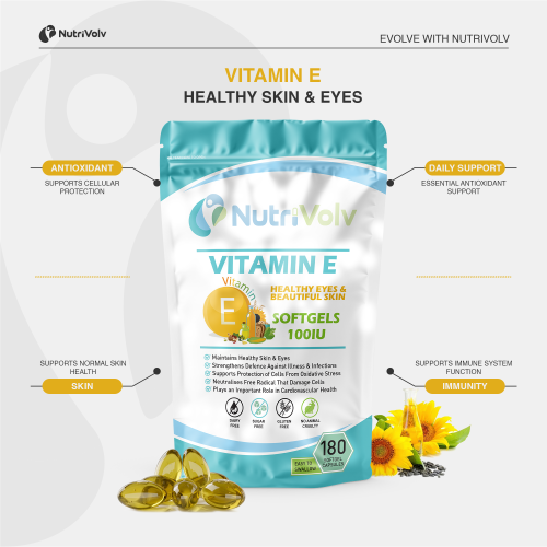 NutriVolv Vitamin E 100IU Softgels 180 Pack 1