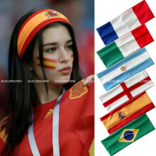 (argentina) World Cup Flag Headband Football Fan Headband Sweat-Wicking Elastic Sports Headband Party Party Headwear