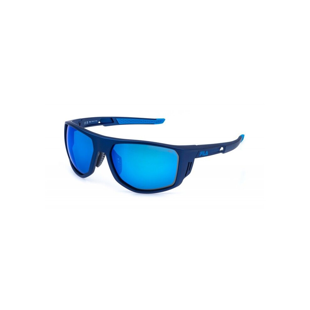 Fila Sfib13 Sunglasses 63/17/130 Matte Metallic Blue Injected Man Sfib13
