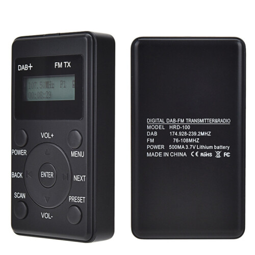 Hanrongda Hrd-100 Φορητό Ραδιόφωνο Ψηφιακής Οθόνης Dab+/Dab/Fm (Μαύρο) Δώρα:HRD-100 2