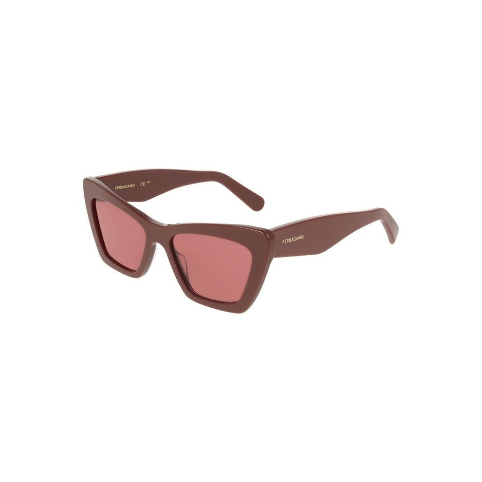 Ferragamo Sunglasses - Sf929sn - Burgundy (55) - Zyl Plastic - Butterfly Shape
