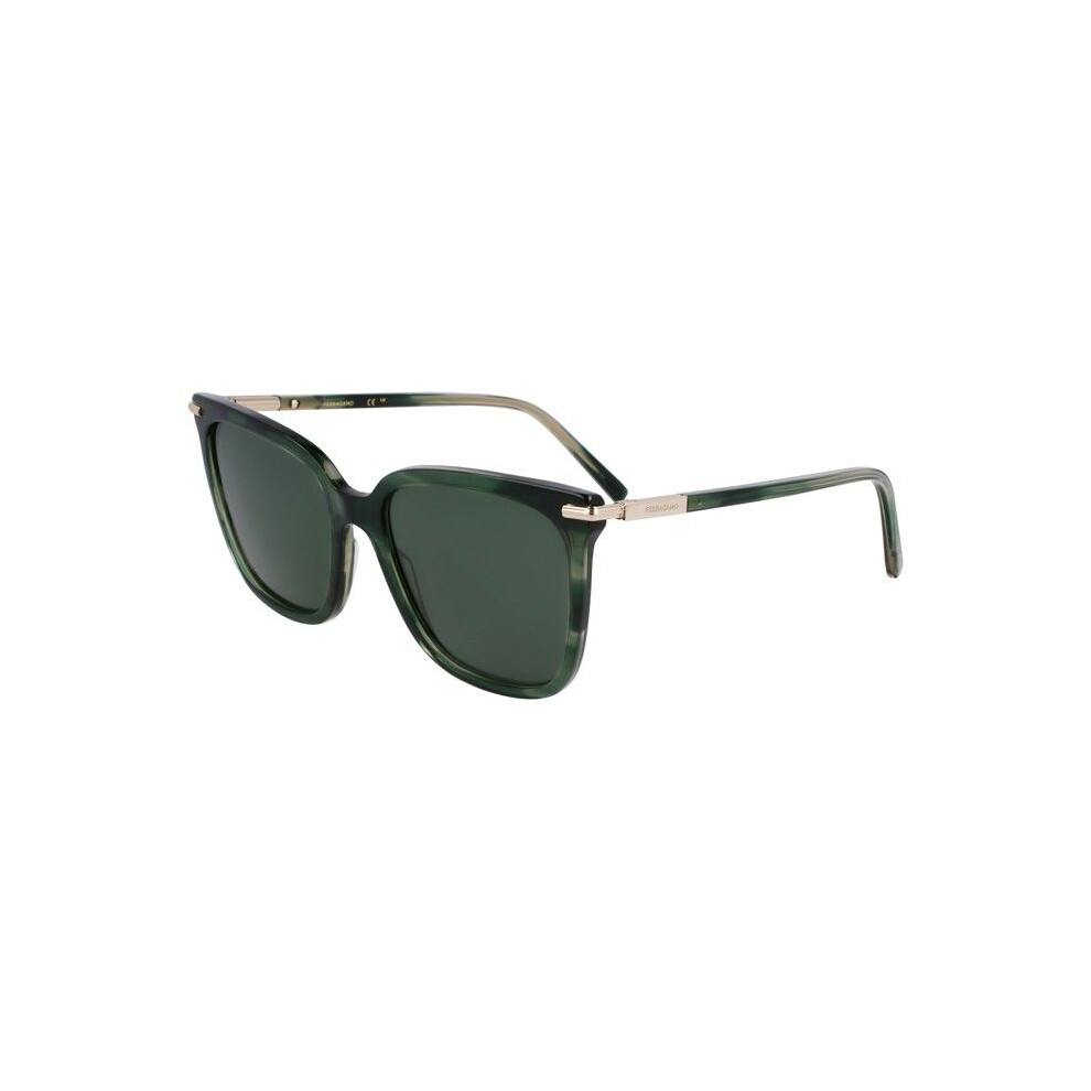Ferragamo Sf2037s Sunglasses 56/18/145 Striped Green Acetate Woman Sf2037s