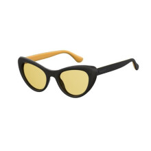 Zonnebril - HAVAIANAS - CONCHAS 807/HO - Vlindervorm - Mat zwart - Gele lenzen 50 mm