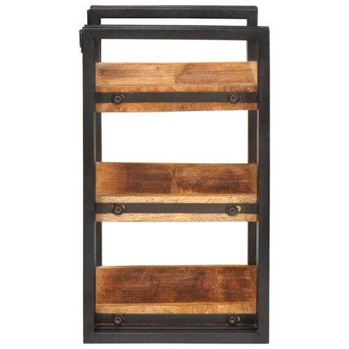 VidaXL vidaXL Bedside Table Brown and Black 38 x 33 x 58 cm Solid Mango Wood 2