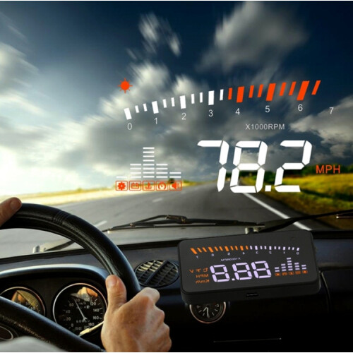 X5 Hud Universal Ενσωματωμένη Οθόνη Head-Up Display (Μαύρο) Δώρα: X5 HUD 3 ιντσών 1