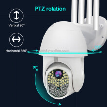 La telecamera di rete wireless AL-63 da 2 MP con risoluzione 1080P HD supporta la visione notturna, il rilevamento del movimento, l'interfono bidirez