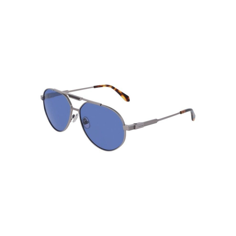 Ferragamo Sunglasses - Sf327s - Titanium - Aviator - Matte Light Ruthenium