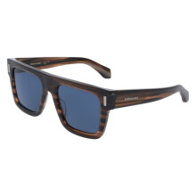 Lunettes de Soleil - FERRAGAMO - SF2063SE - Carré 53/19/145 - Striped brown - Acétate recyclé