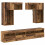 VidaXL vidaXL TV Wall Units Wall-mounted 6 pcs Black Oak Engineered Wood 5
