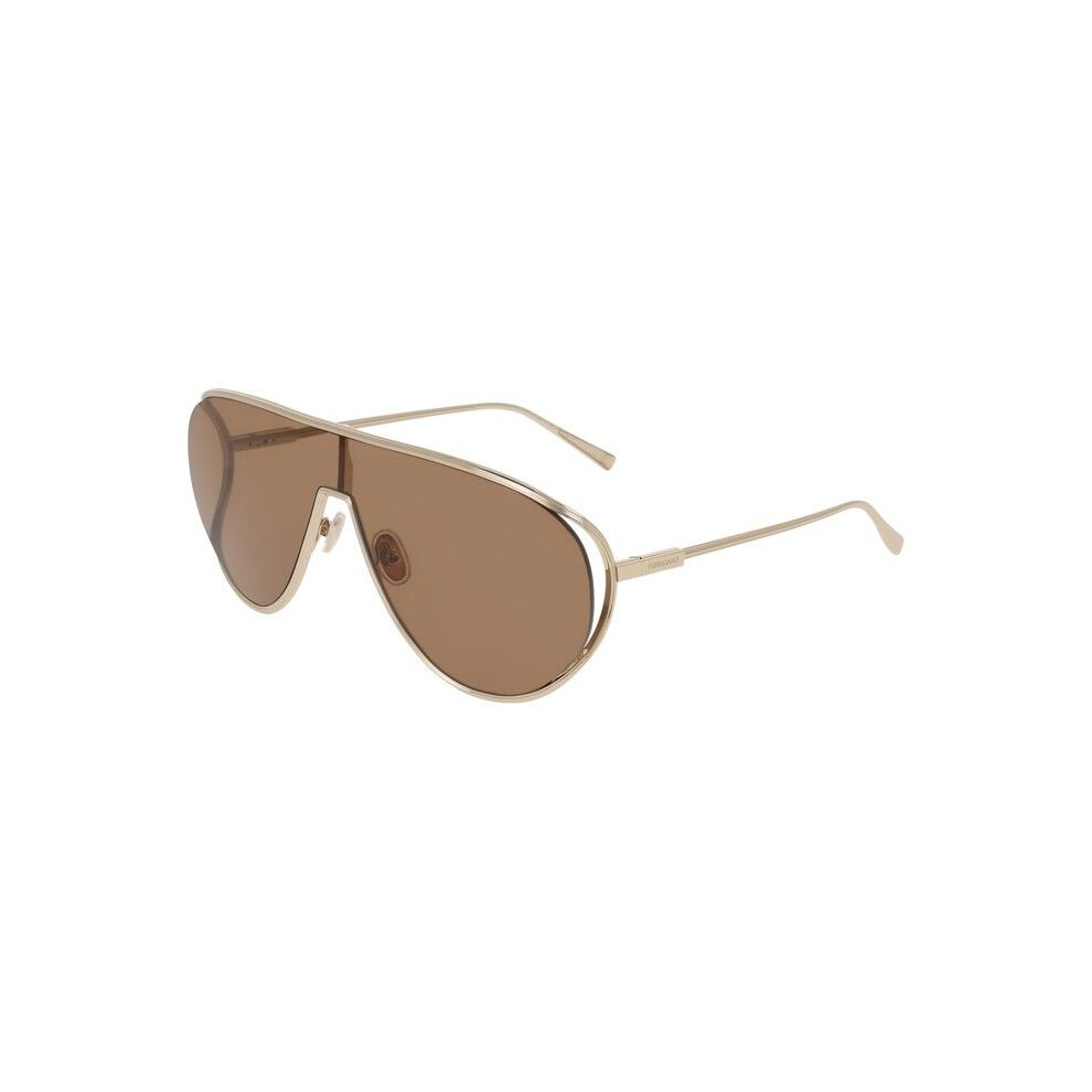Ferragamo Sunglasses - Sf323s - Gold Metal Frame - Aviator - 63 Mm Lenses