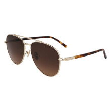 Lunettes de Soleil - FERRAGAMO - SF316S - Monture métal - Aviator - Doré, verres brown gradient