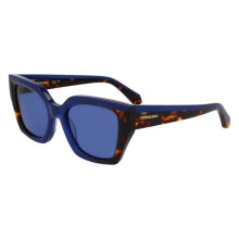 Lunettes de Soleil - FERRAGAMO - SF2035S - Papillon - Acétate - Opaline blue/dark tortoise