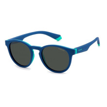 Sunglasses - POLAROID - PLD 8048/S 465 - Round - Light Blue/Grey - Category 2 protection