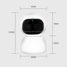 Telecamera di rete wireless per interni YT48 HD con doppia lente panoramica, supporta il rilevamento del movimento, la visione notturna a infrarossi