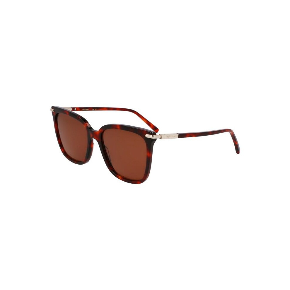 Ferragamo Sf2037s Sunglasses 56/18/145 Red Tortoise Acetate Woman Sf2037s