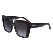 Aurinkolasit - SALVATORE FERRAGAMO - SF1060S - Akryyli - Harmaa marmori/Harmaa sävy - Yli-iso