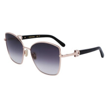 Gafas de sol - FERRAGAMO - SF312SR - Metal - Redondas - Lentes degradados rosa dorado/gris
