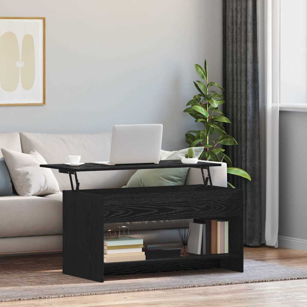 Vidaxl Coffee Table Black Oak 80 X 50.5 X 41.5 Cm Engineered Wood Black,Brown