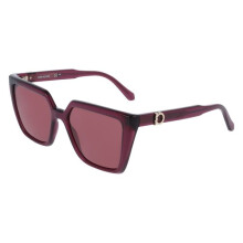 Lunettes de soleil - FERRAGAMO - SF2058SE - Transparent burgundy - Monture plastique - Forme carrée 54/17/140