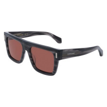 Lunettes de Soleil - FERRAGAMO - SF2063SE - Gris rayé - Acetate Renew - Carré 53/19/145