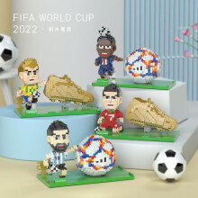 (red) World Cup Soccer Pencil Holder Micro Particle Building Blocks Puzzle Toy Desk Organizer Creative Birthday Gift