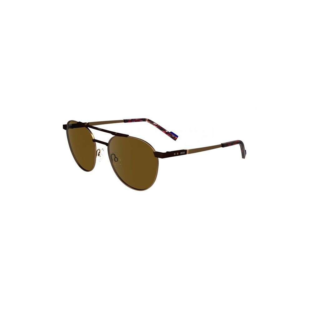 Zeiss Sunglasses - Zs23137s - Satin Brown Metal - Aviator 53/19/145 - Brown Lenses
