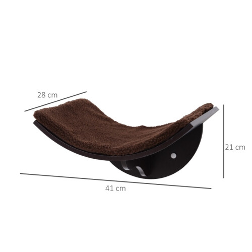 Panier mural pour chat avec coussin moelleux, marron, 41 cm 2