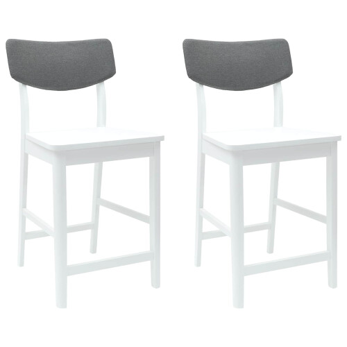 VidaXL vidaXL Dining Chairs 2 pcs White 48 x 49 x 95 cm Solid Rubber Wood 1