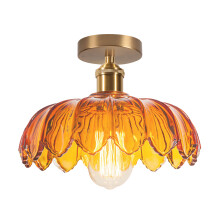 Glass Ceiling Light Modern Chandelier Crystal Ceiling Lamp Retro Ceiling Light E27 For Hallway Living Room Brown