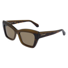 Lunettes de Soleil - FERRAGAMO - SF2065S - Acétate - Papillon - Opaline khaki/dark tortoise